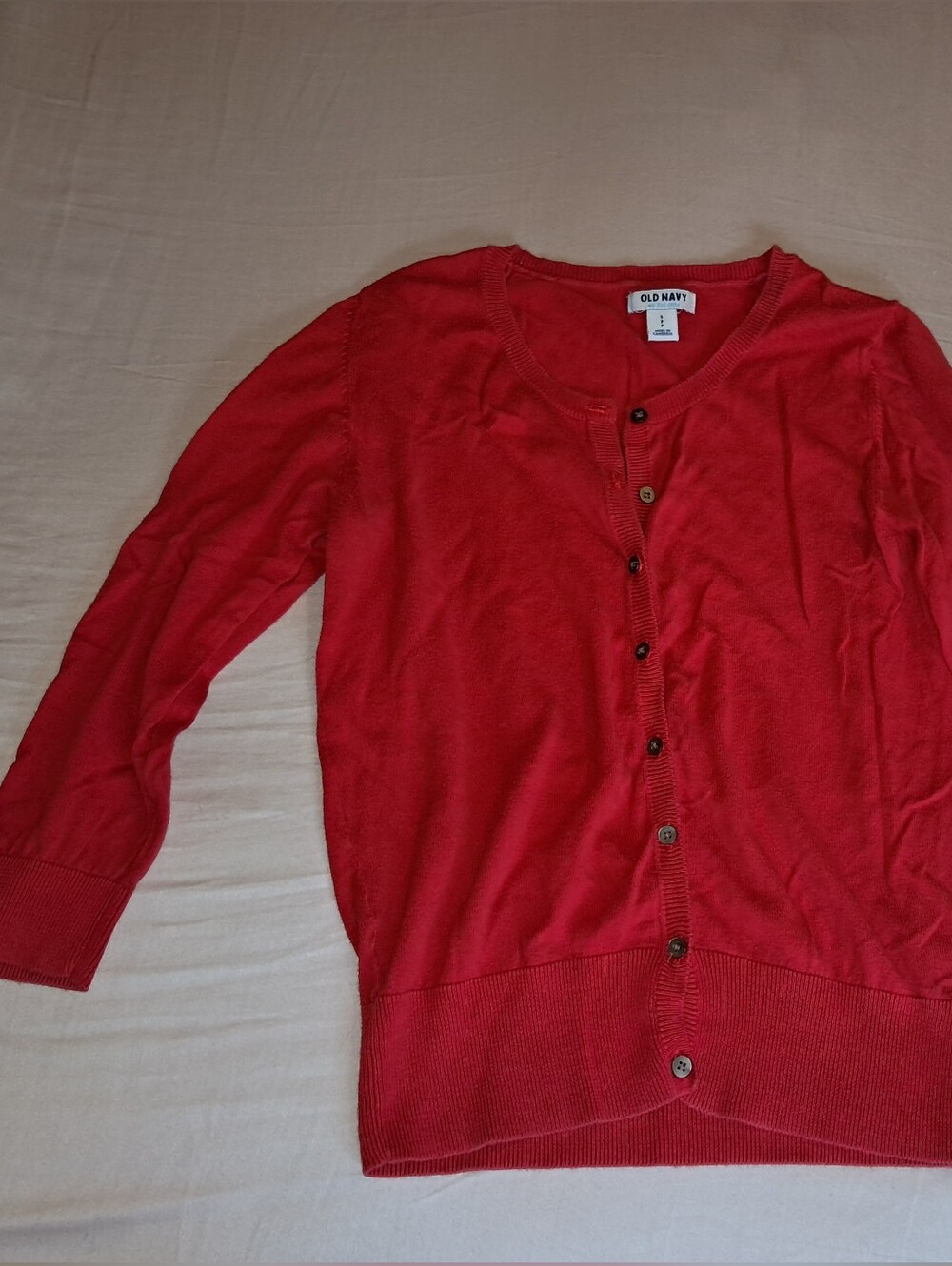 Old Navy Red Women's 3/4 Sleeve Cardigan Sweater SP